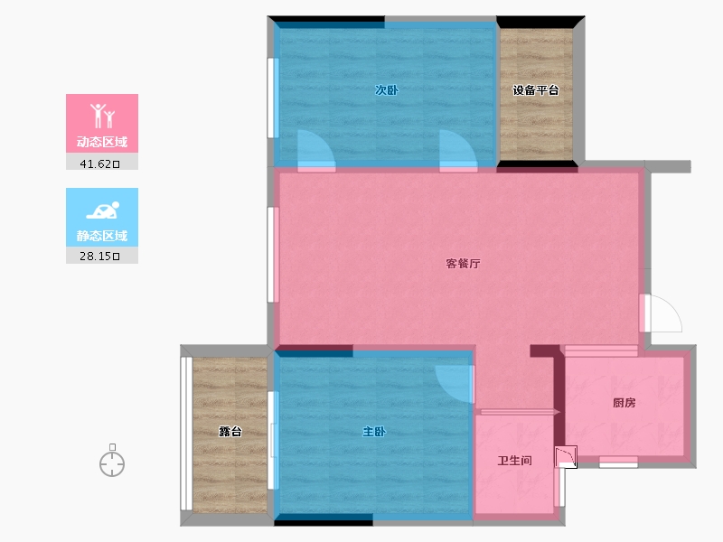 浙江省-金华市-北辰花苑-72.75-户型库-动静分区