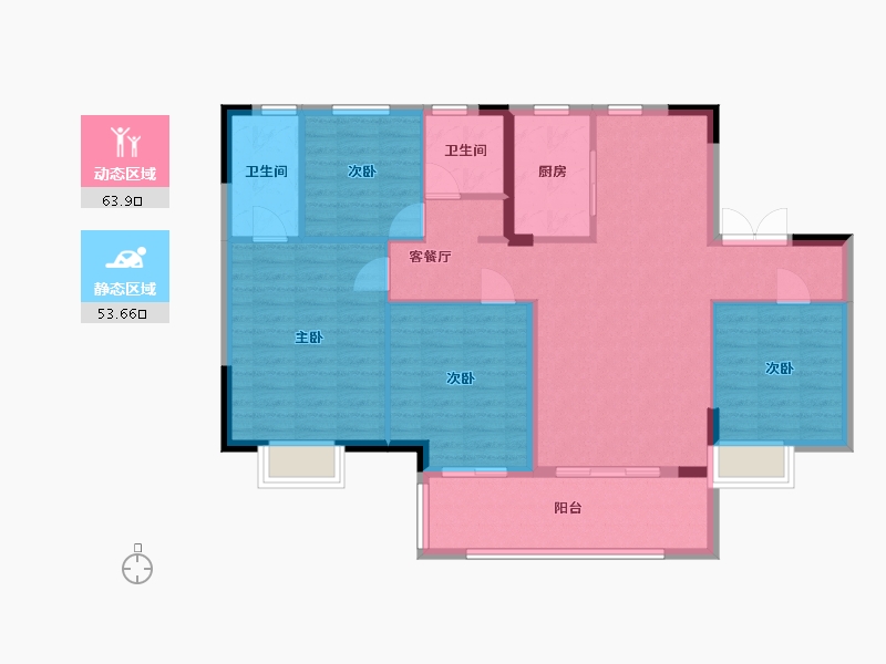 安徽省-合肥市-蓝光芙蓉香颂-106.78-户型库-动静分区