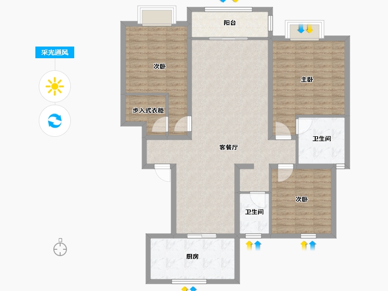 河南省-濮阳市-君恒悦海堂-115.00-户型库-采光通风