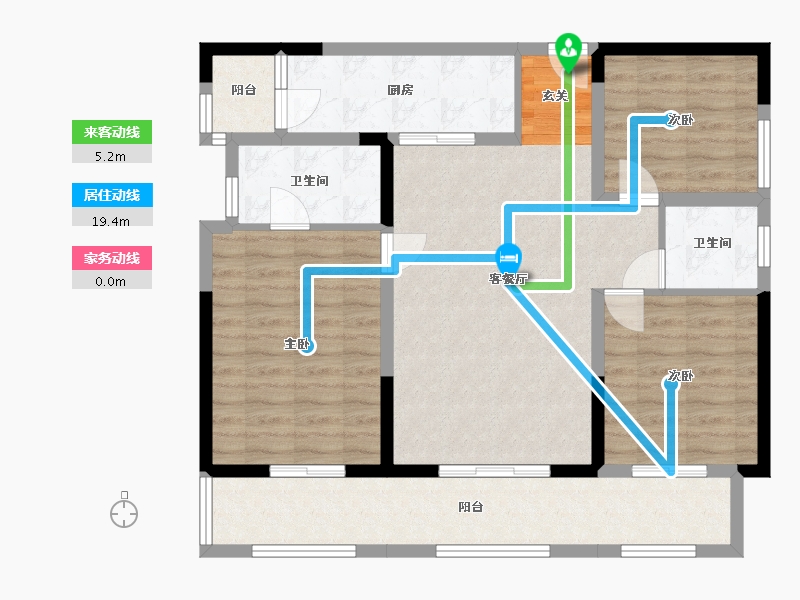 四川省-成都市-置信国色天乡鹭湖宫10区-97.66-户型库-动静线