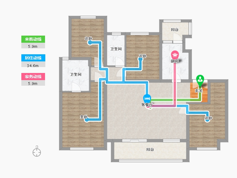 四川省-成都市-保利天和-120.85-户型库-动静线