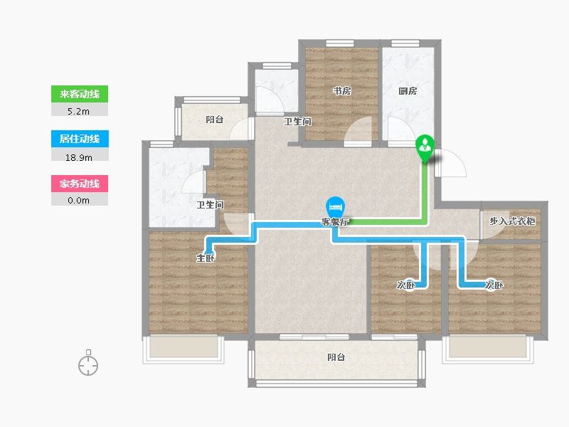 江苏省-泰州市-英莱达广场御龙府-113.00-户型库-动静线