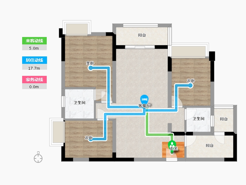 四川省-成都市-润扬19-85.34-户型库-动静线