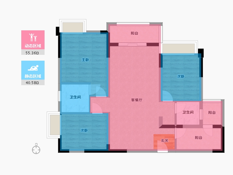 四川省-成都市-润扬19-85.34-户型库-动静分区