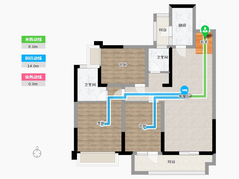 四川省-成都市-城投美庐-89.12-户型库-动静线