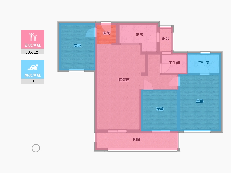 四川省-成都市-花样年・东原・香�T第-87.99-户型库-动静分区