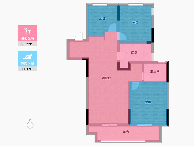 江苏省-镇江市-樾府花园-82.00-户型库-动静分区