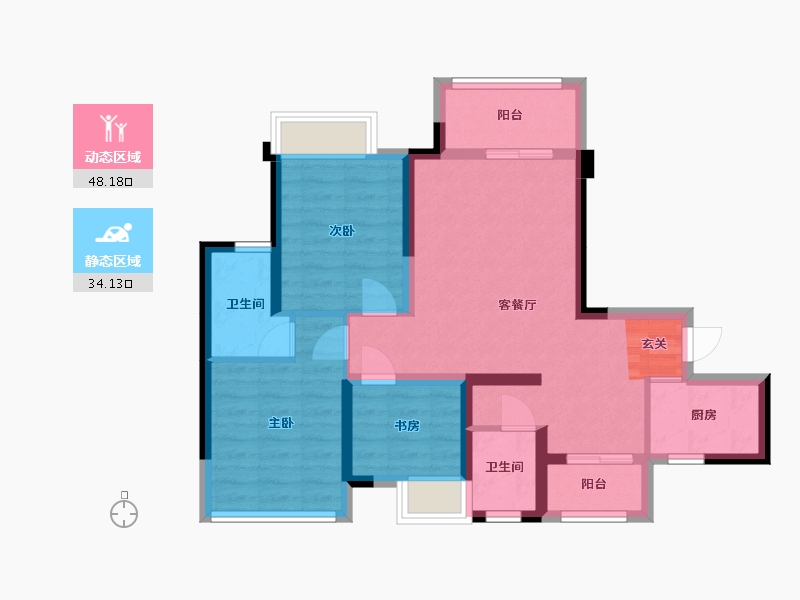 四川省-成都市-奥园棠�h府-72.12-户型库-动静分区