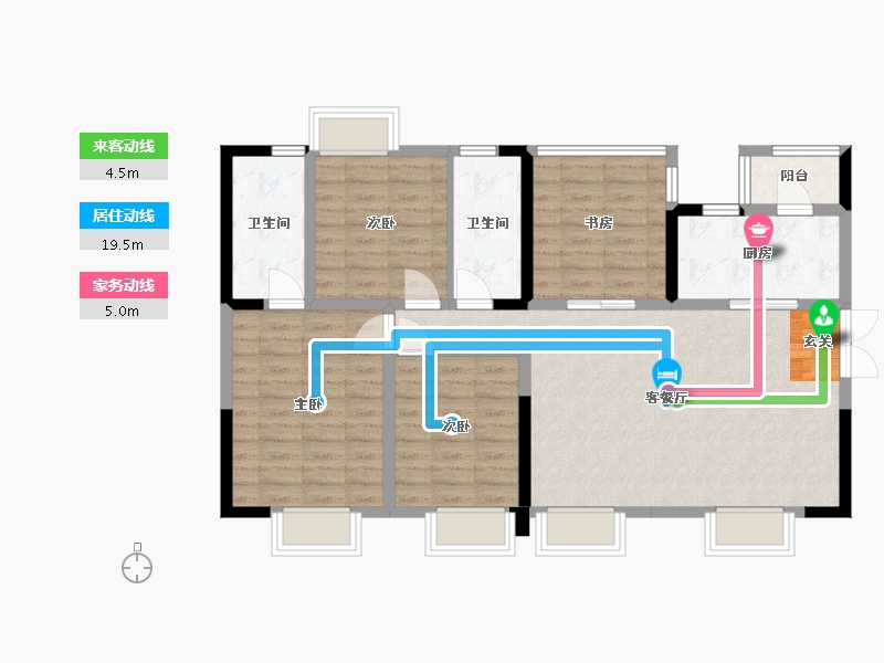 四川省-成都市-龙樾-95.91-户型库-动静线