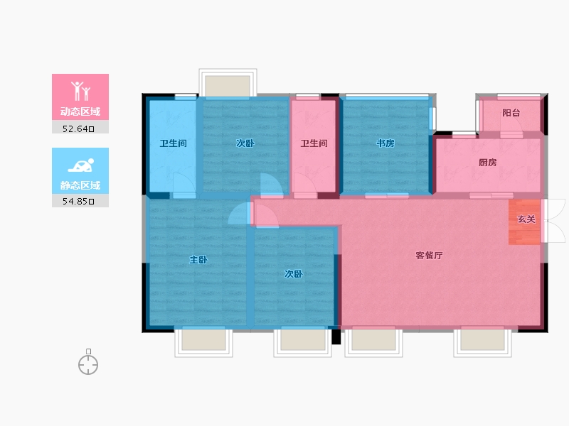 四川省-成都市-龙樾-95.91-户型库-动静分区