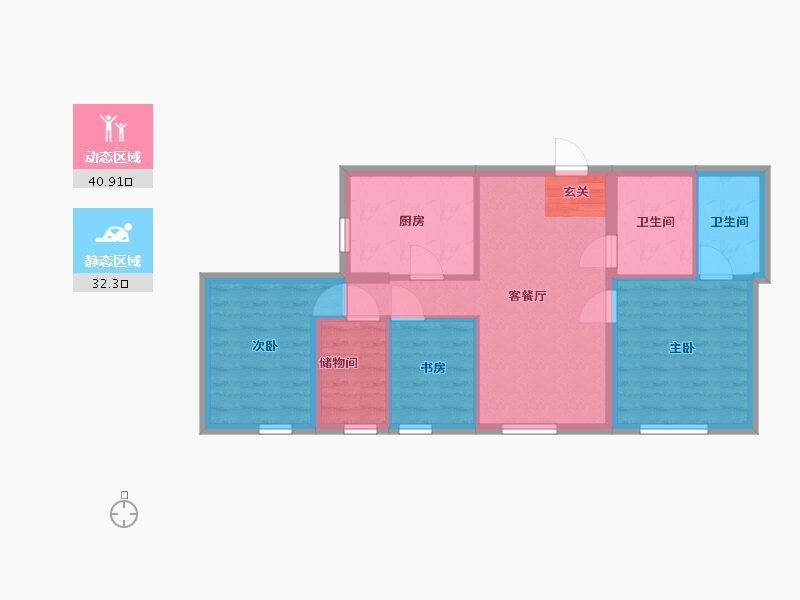 香港特别行政区-元朗区-wetland-65.00-户型库-动静分区