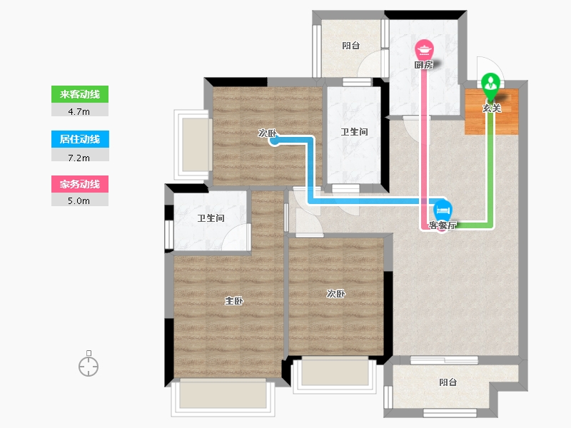 四川省-成都市-天慧・凯颂广场-80.54-户型库-动静线