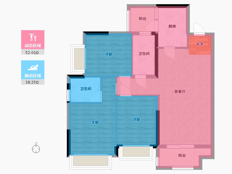 四川省-成都市-天慧・凯颂广场-80.54-户型库-动静分区