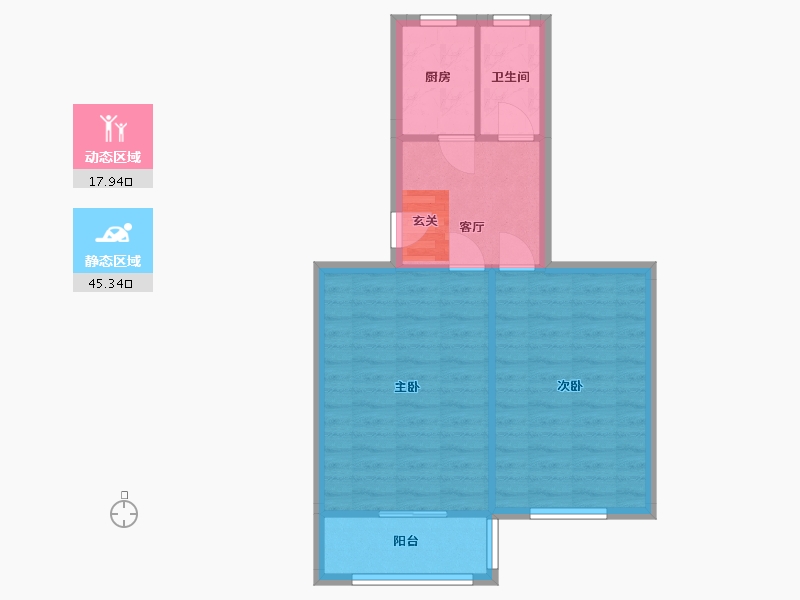 浙江省-宁波市-菱池小区-57.33-户型库-动静分区