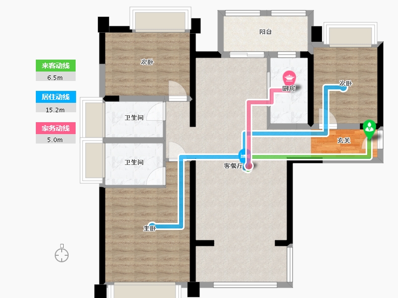 四川省-成都市-金沙宸宇公馆-98.66-户型库-动静线