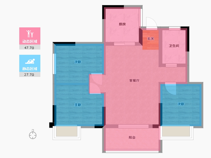 四川省-成都市-空港云尚-66.58-户型库-动静分区