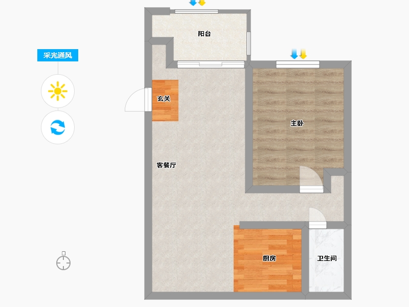 California-Orange-Sunrise Fountains Apartments-50.74-户型库-采光通风