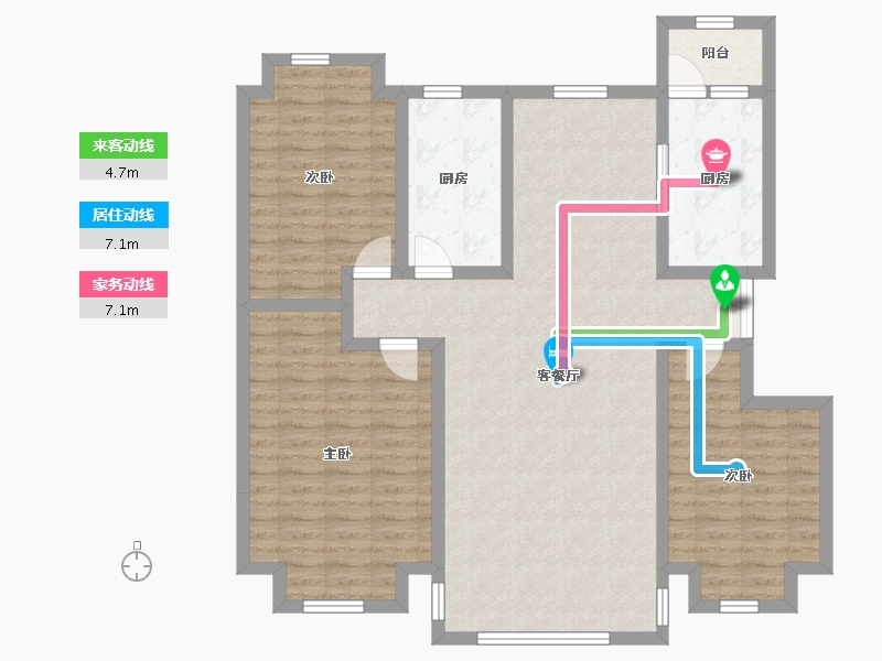 内蒙古自治区-鄂尔多斯市-华城小区-112.01-户型库-动静线