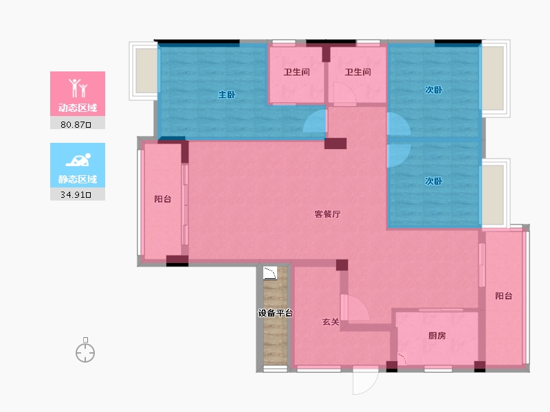 福建省-南平市-梦笔明珠-106.64-户型库-动静分区