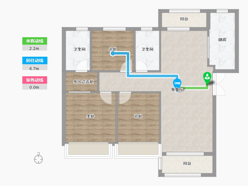 河南省-郑州市-清华园大溪地-85.39-户型库-动静线