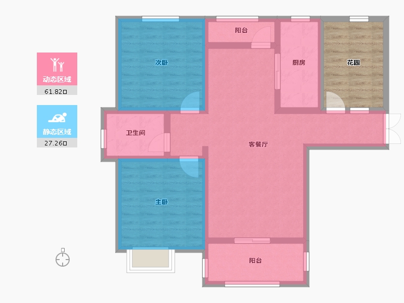 江苏省-盐城市-明星港湾-87.60-户型库-动静分区