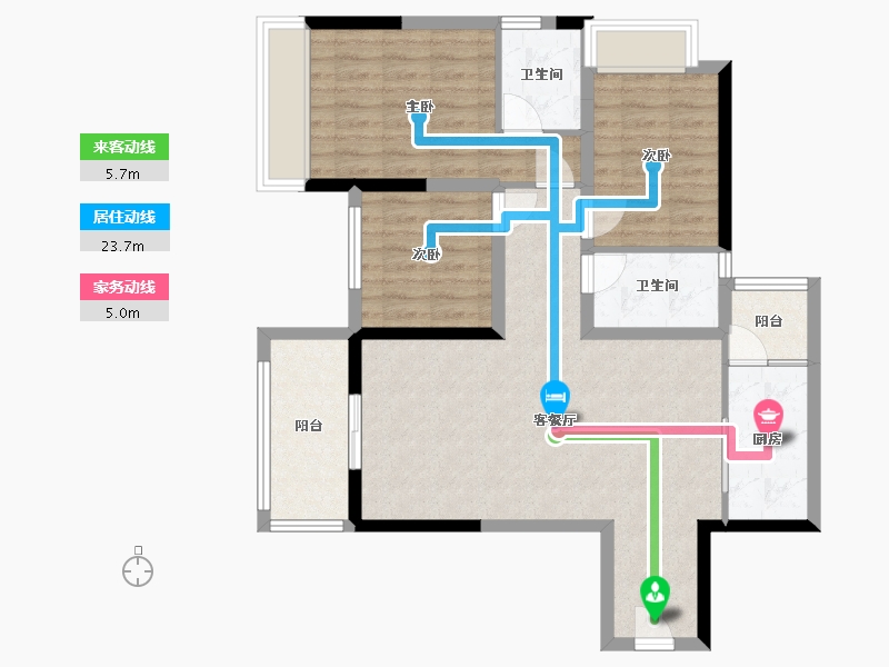 重庆-重庆市-泽京南樾府-87.28-户型库-动静线