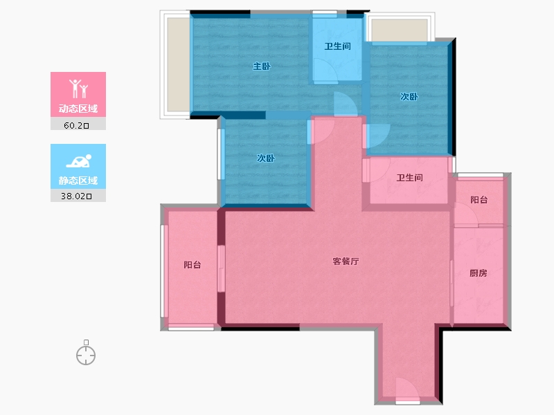 重庆-重庆市-泽京南樾府-87.28-户型库-动静分区