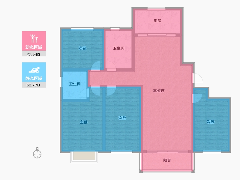 河南省-安阳市-通和华府-130.01-户型库-动静分区