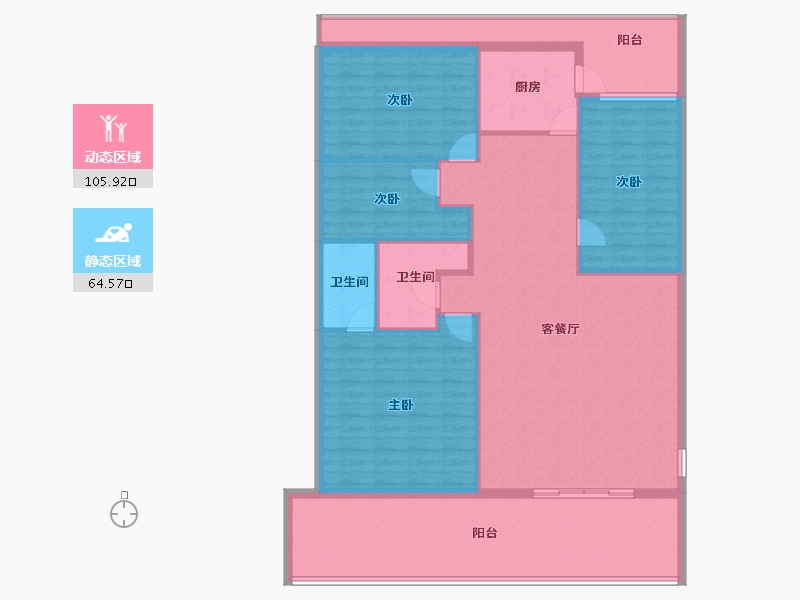 福建省-泉州市-南联时代广场-156.25-户型库-动静分区