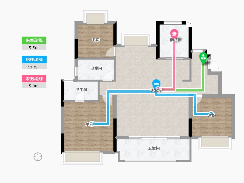 江苏省-南通市-万科翡翠甲第-100.00-户型库-动静线