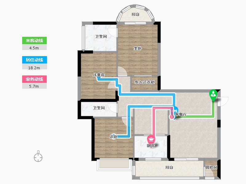 贵州省-黔南布依族苗族自治州-锦华嘉园-101.78-户型库-动静线