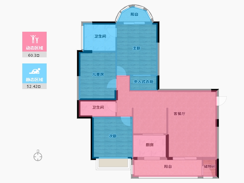 贵州省-黔南布依族苗族自治州-锦华嘉园-101.78-户型库-动静分区