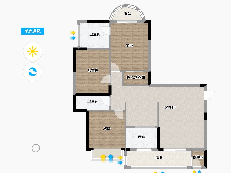 贵州省-黔南布依族苗族自治州-锦华嘉园-101.78-户型库-采光通风