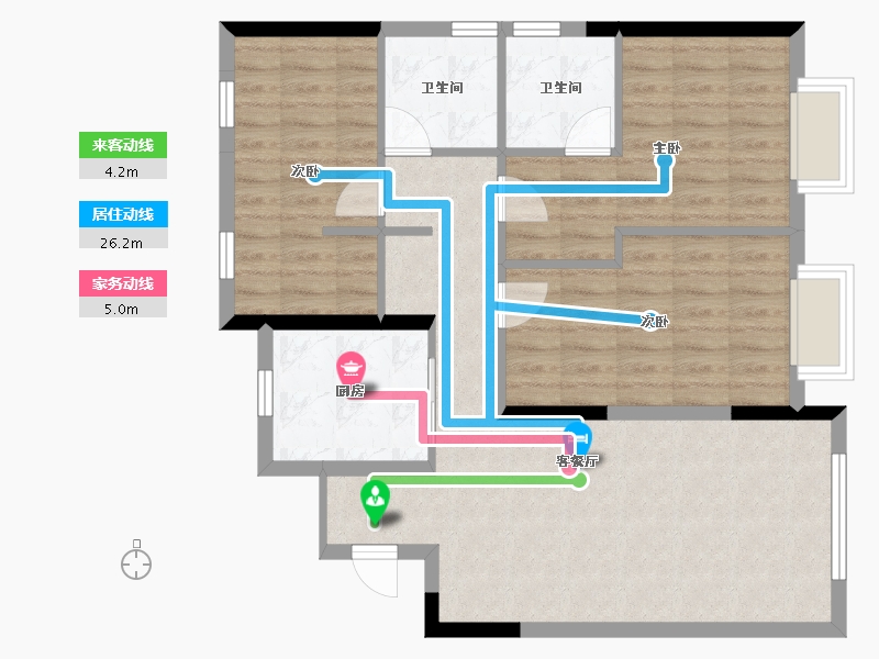 浙江省-金华市-云昱珺府-85.37-户型库-动静线