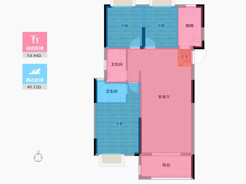 湖北省-武汉市-�吃没�府-89.60-户型库-动静分区