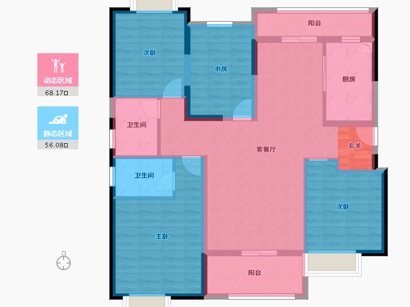 湖北省-武汉市-航城丽都-111.00-户型库-动静分区