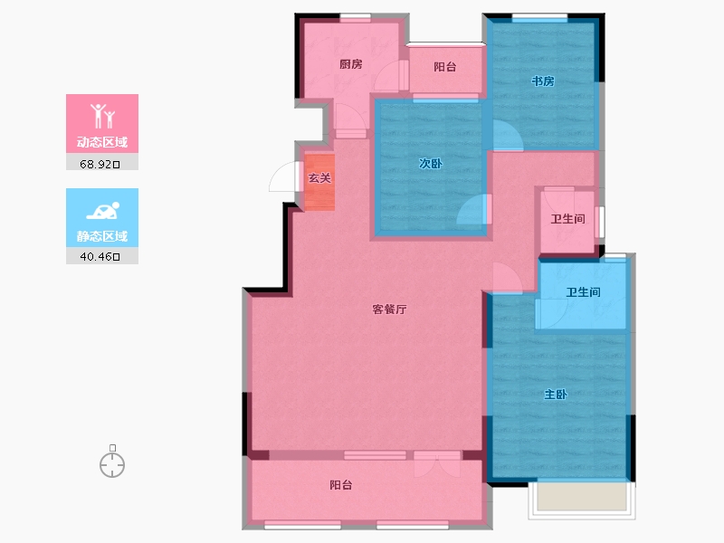 河南省-郑州市-五建新街坊-96.98-户型库-动静分区