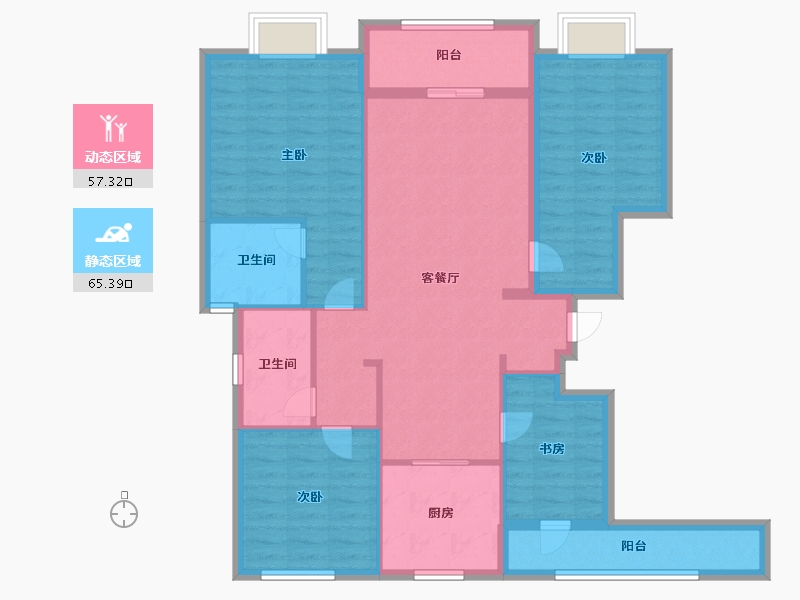 浙江省-宁波市-轨道绿城杨柳郡-110.00-户型库-动静分区