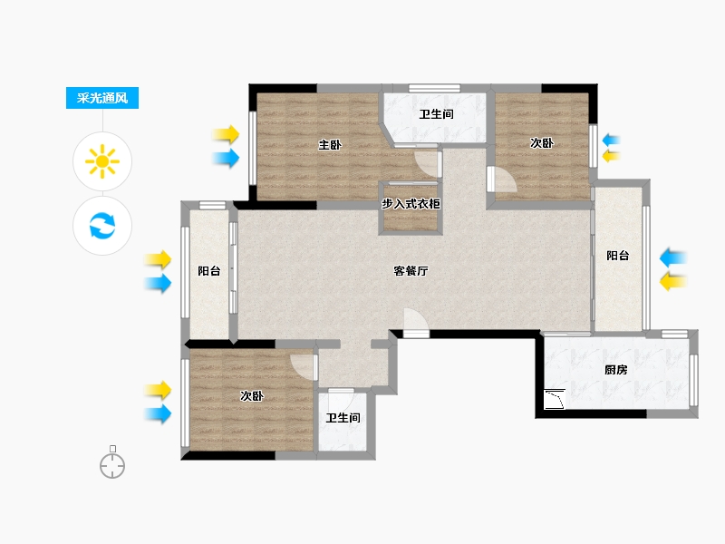 浙江省-金华市-古山文昌1号-112.58-户型库-采光通风