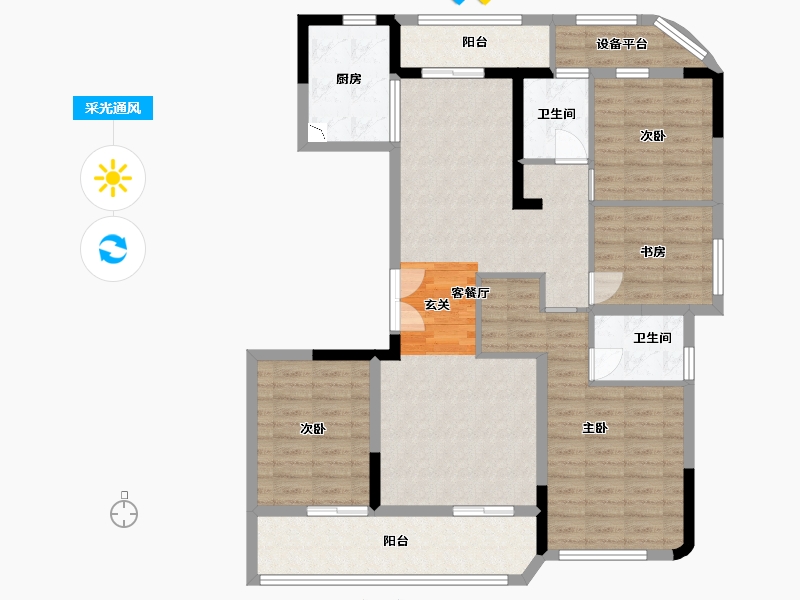 浙江省-嘉兴市-金昌香湖印-112.22-户型库-采光通风