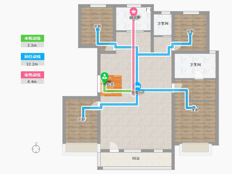 吉林省-长春市-金地江山�L�A-132.10-户型库-动静线