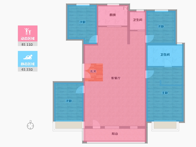 吉林省-长春市-金地江山�L�A-132.10-户型库-动静分区