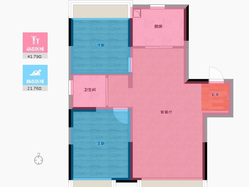 吉林省-长春市-碧桂园江山名筑-56.68-户型库-动静分区