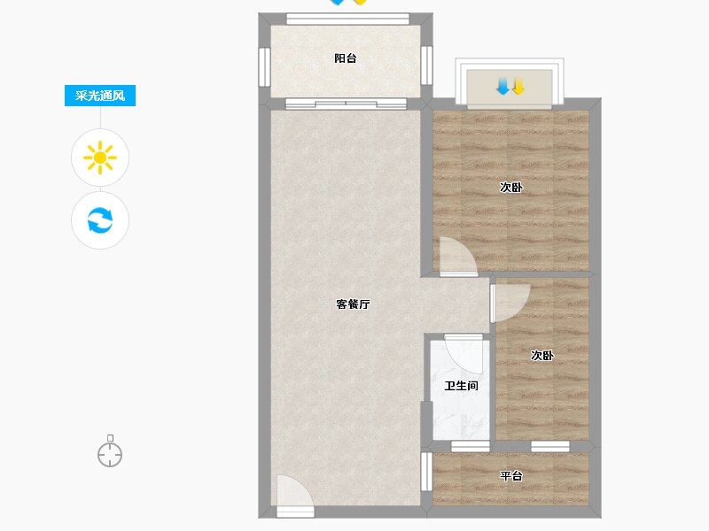 青海省-海南藏族自治州-正大・开元盛景-57.60-户型库-采光通风