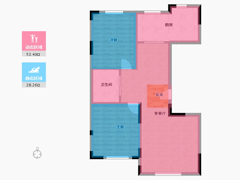 吉林省-长春市-林香阁・尚品-73.30-户型库-动静分区