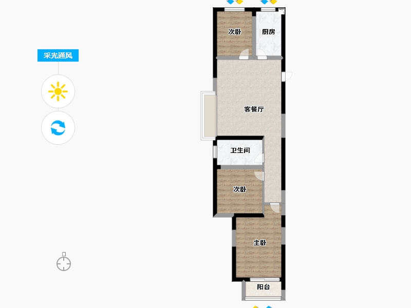 山西省-太原市-汇大摩登时代-69.99-户型库-采光通风