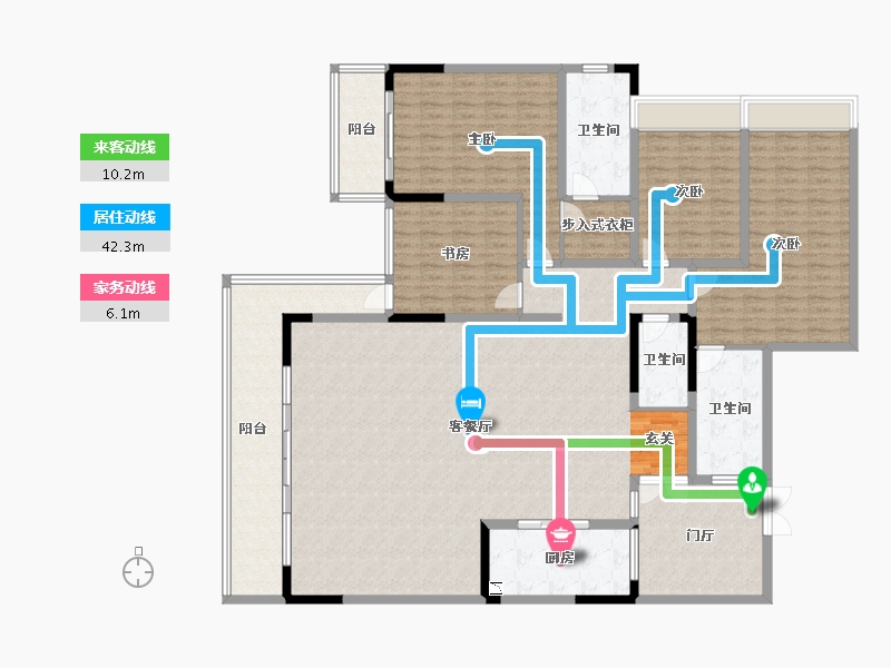 四川省-成都市-金沙城西府澜院-223.73-户型库-动静线