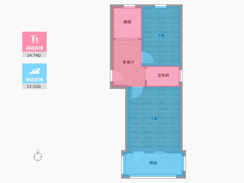 江苏省-南京市-锁金四村-42.66-户型库-动静分区