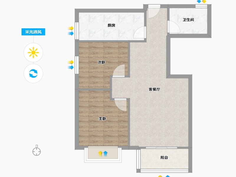 四川省-成都市-学府芳邻-63.92-户型库-采光通风