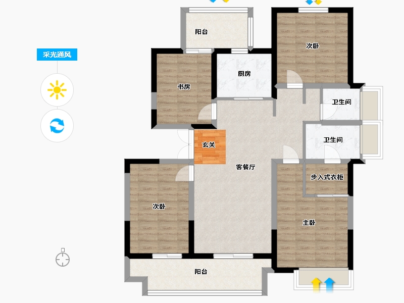 山东省-临沂市-泰鲁禧�h-113.60-户型库-采光通风